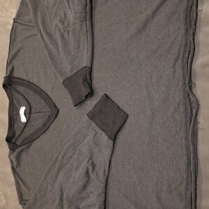 We The Free Gray V-Neck Long Sleeve Shirt